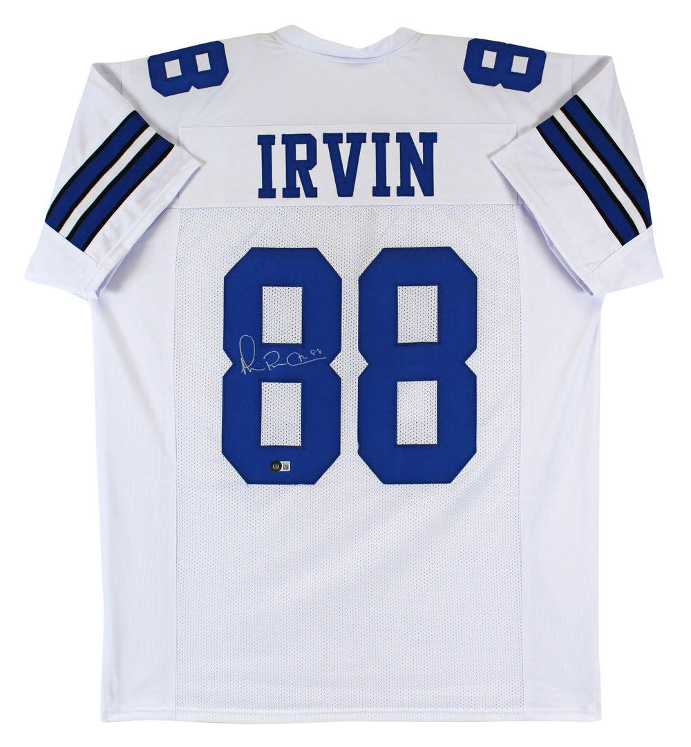 Michael Irvin Authentic Signed White Pro Style Jersey BAS Witnessed 2