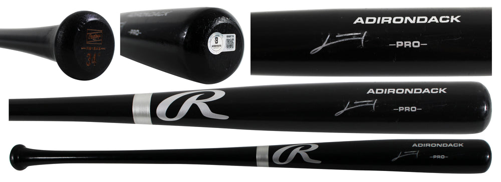 Rays Junior Caminero Signed Black Rawlings Adirondack Baseball Bat BAS #BX68770