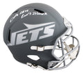 Jets Darrelle Revis "Revis Island" Signed Slate F/S Speed Rep Helmet BAS BW88737