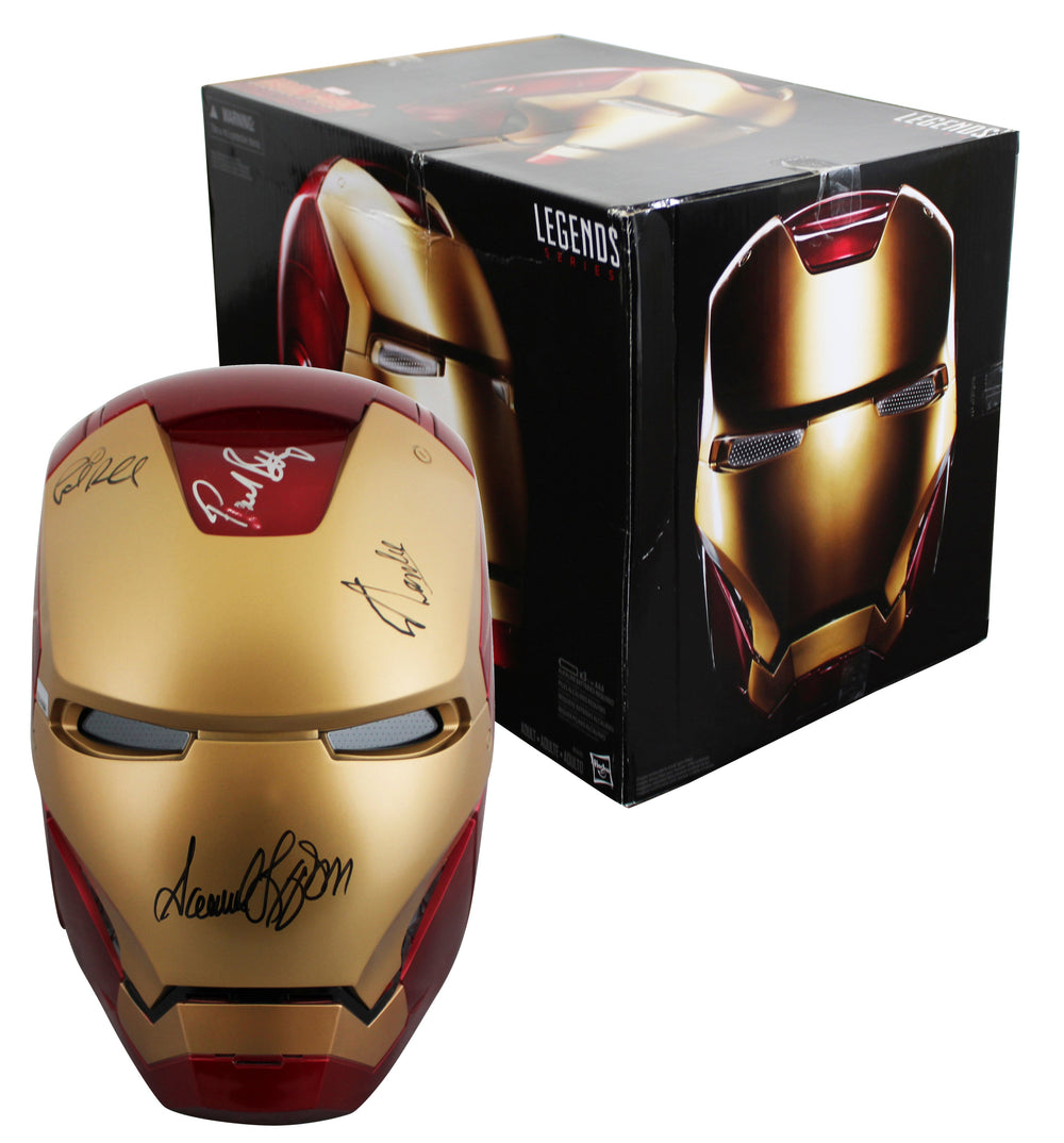 The Avengers (5) Lee, Jackson, Rudd +2 Signed Iron Man F/S Helmet BAS #AE64818