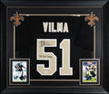 Jonathan Vilma "SB XLIV Champ" Signed Black Pro Style Framed Jersey JSA Witness
