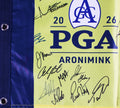 (39) Fleetwood, Clark, Thomas, Rahm +35 Signed 2026 PGA Championship Flag BAS