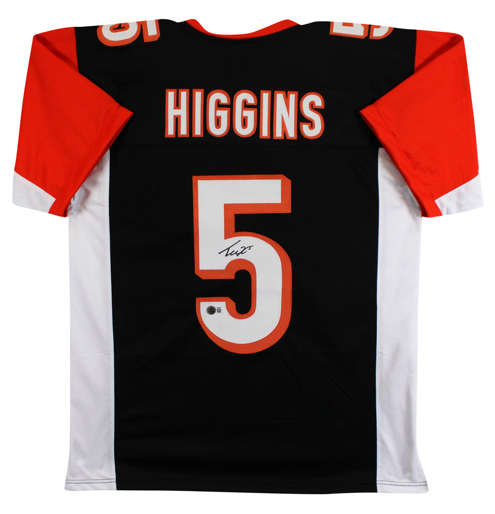 Tee Higgins Authentic Signed Black Pro Style Jersey Autographed BAS