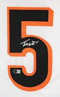 Tee Higgins Authentic Signed White Pro Style Jersey Autographed BAS 2