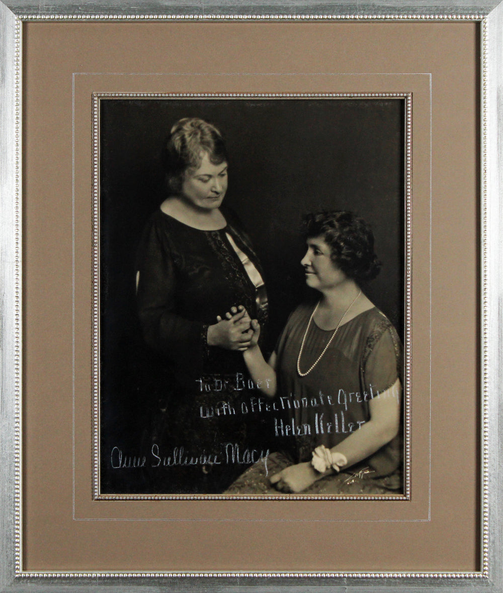 Helen Keller & Anne Sullivan Macy Signed Framed 11x14 Gelatin Photo BAS #AE64814