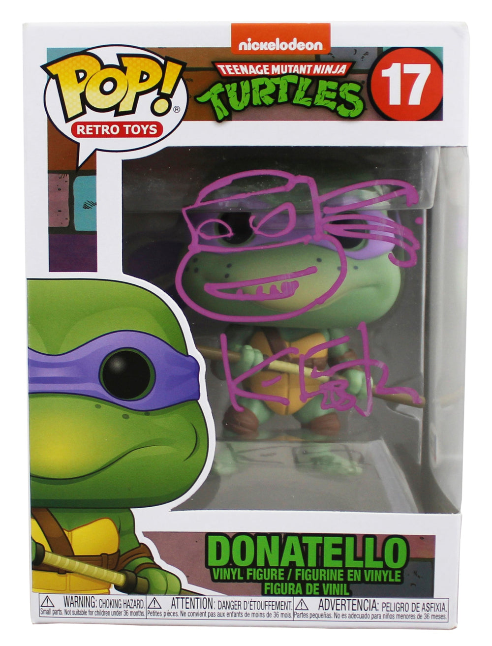 Kevin Eastman TMNT Signed Donatello #17 Funko Pop Figure w/ Sketch BAS #Y26872