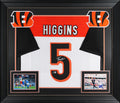 Tee Higgins Authentic Signed White Pro Style Framed Jersey Autographed BAS