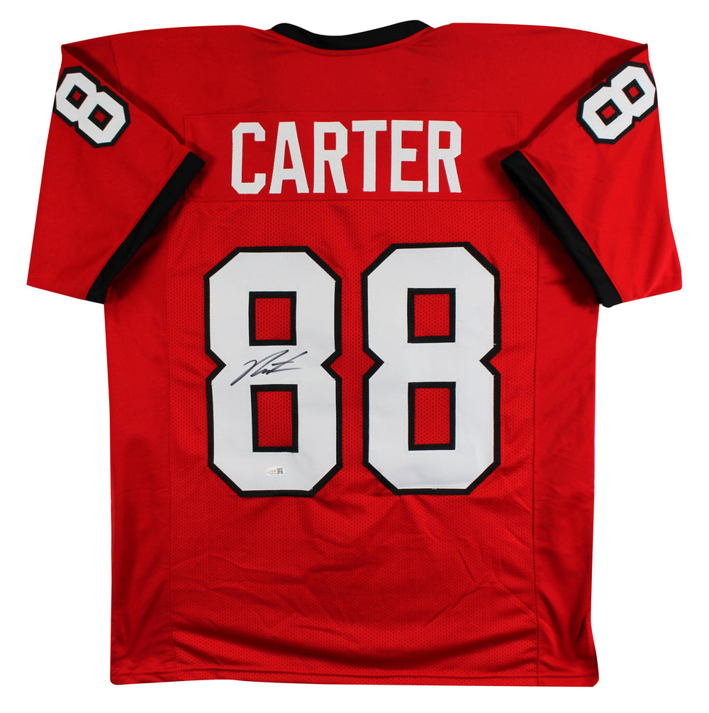 Georgia Jalen Carter Authentic Signed Red Pro Style Jersey JSA Witness