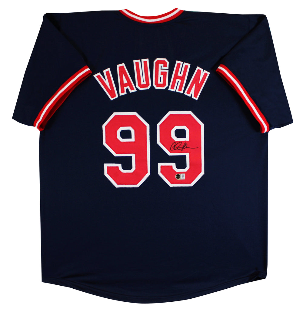 Charlie Sheen Major League Signed Navy Blue Pro Style Jersey BAS Witnessed