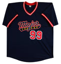 Charlie Sheen Major League Signed Navy Blue Pro Style Jersey BAS Witnessed