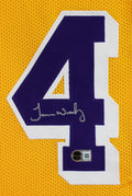 James Worthy Authentic Signed Yellow Pro Style Jersey Autographed BAS Witnessed