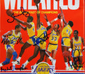 Showtime Lakers (5) Johnson, Worthy, Thompson +2 Signed 1987-88 Wheaties Box BAS