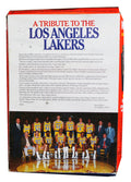 Showtime Lakers (5) Johnson, Worthy, Thompson +2 Signed 1987-88 Wheaties Box BAS
