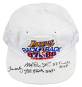 Magic Johnson & James Worthy "Finals MVP" Signed 1987-88 NBA Champions Hat BAS 1