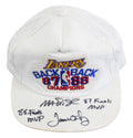 Magic Johnson & James Worthy "Finals MVP" Signed 1987-88 NBA Champions Hat BAS 2