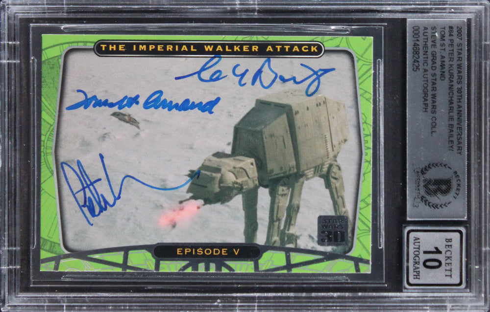 Star Wars (3) Kuran +3 Signed 2007 SW Anniversary #84 Card Auto 10! BAS Slabbed