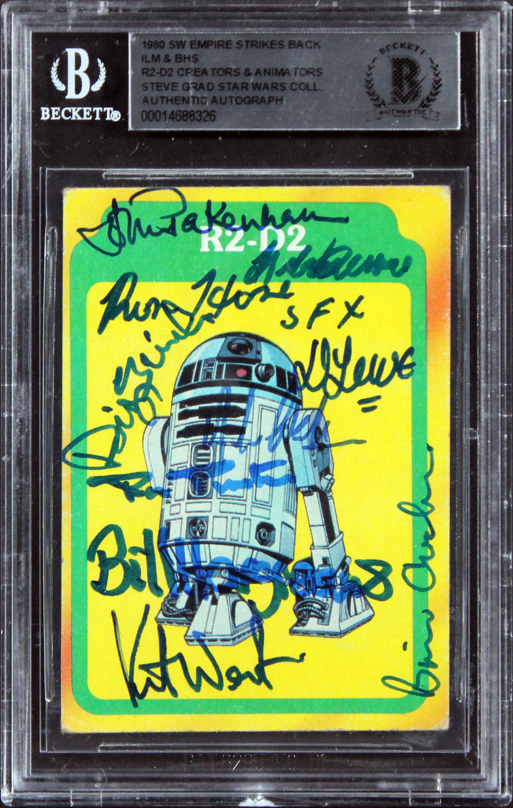 Star Wars (9) Archer +8 Signed 1980 SW Empire Strikes Back #270 Card BAS Slabbed
