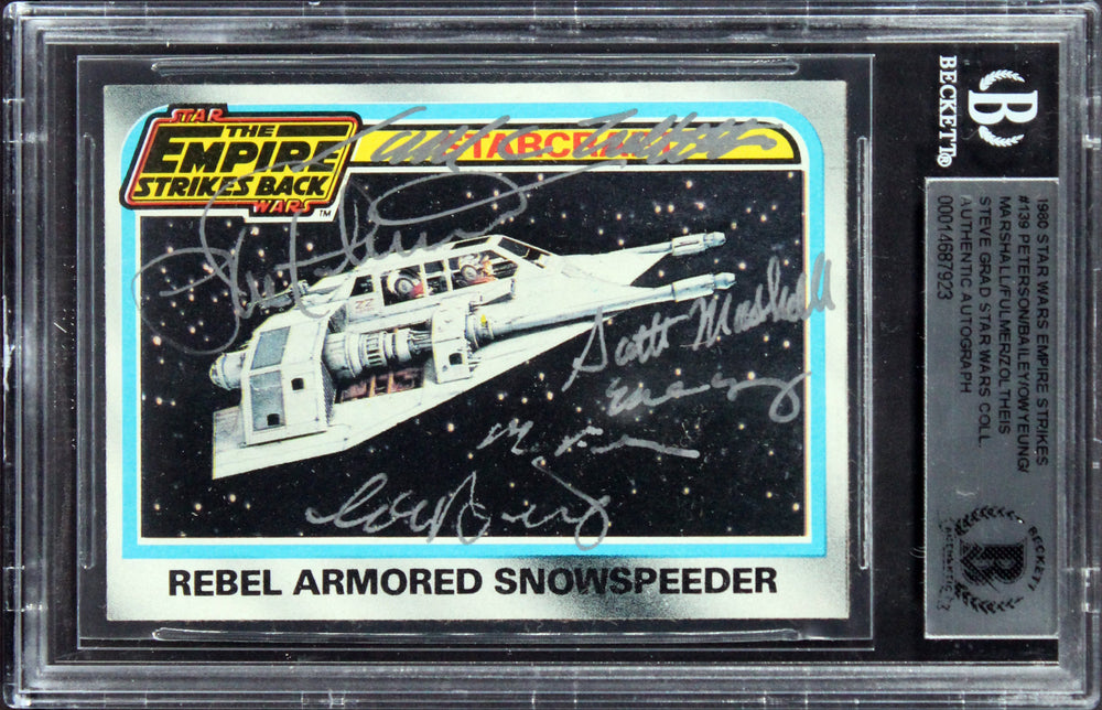 Star Wars (5) Bailey +5 Signed 1980 SW Empire Strikes Back #139 Card BAS Slab 2