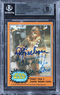 Star Wars (3) Mayhew +2 "Chewbacca" Signed 1977 Star Wars #324 Card BAS Slabbed