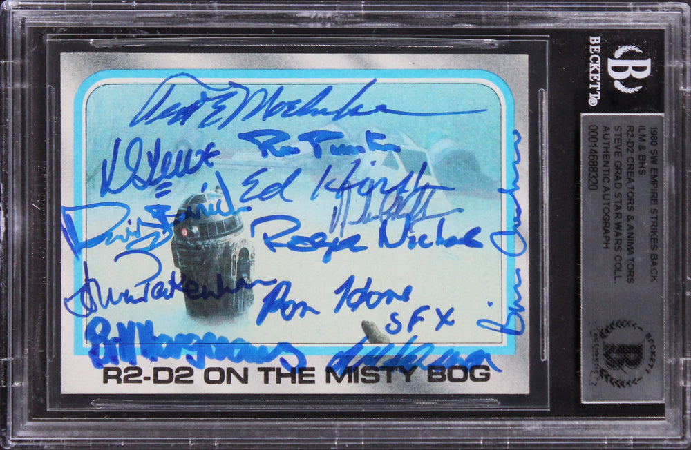 Star Wars (12) Archer, Hargreaves +10 Signed 1980 SW ESB #245 Card BAS Slabbed
