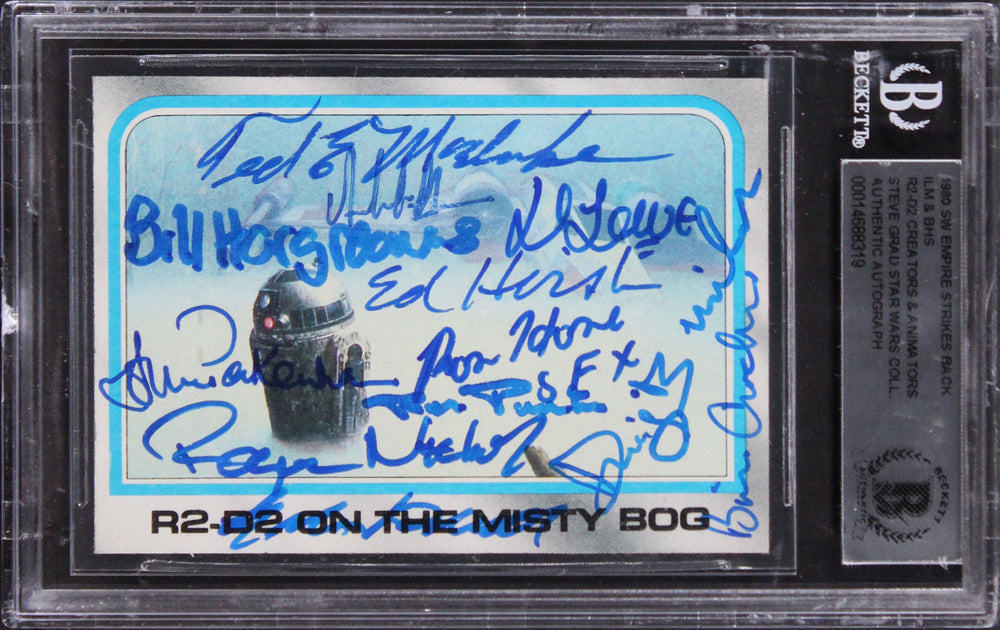 Star Wars (12) Archer, Pakenham +10 Signed 1980 SW ESB #245 Card BAS Slabbed 2