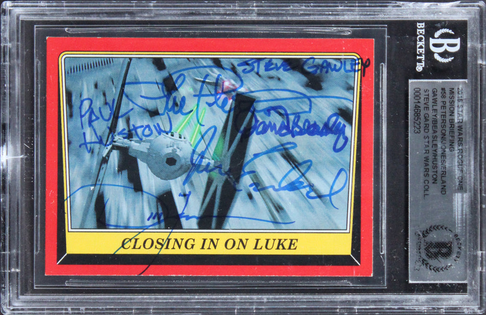 Star Wars (6) Gawley, Huston +4 Signed 2016 Star Wars ROMB #58 Card BAS Slabbed