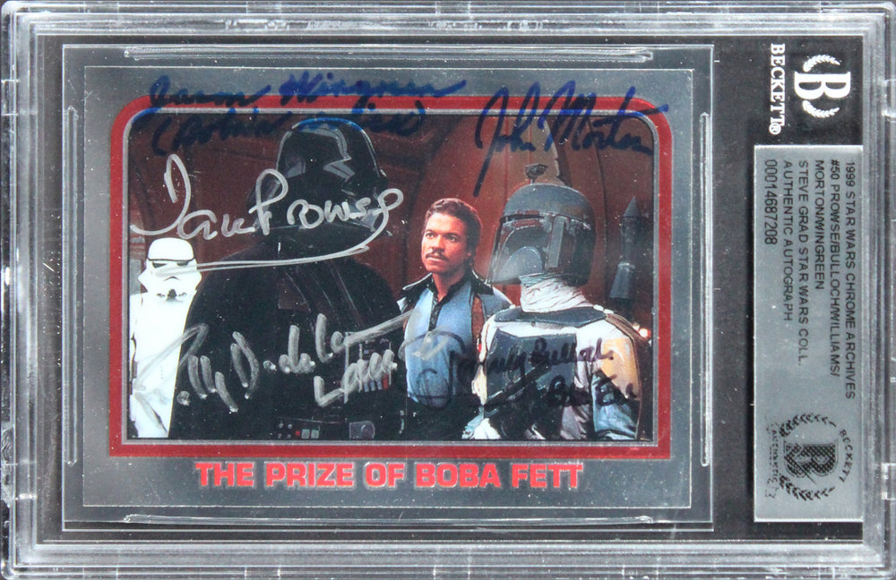 Star Wars (5) Prowse, Bulloch +3 3x Insc Signed 1999 SW CA #50 Card BAS Slabbed