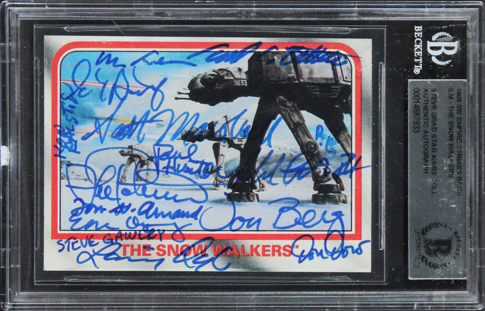 Star Wars (14) Peterson, Gawley, Dow +11 Signed 1980 SW ESB #43 Card BAS Slabbed