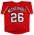 J.J. Wetherholt Authentic Signed Red Pro Style Jersey Autographed BAS Witnessed