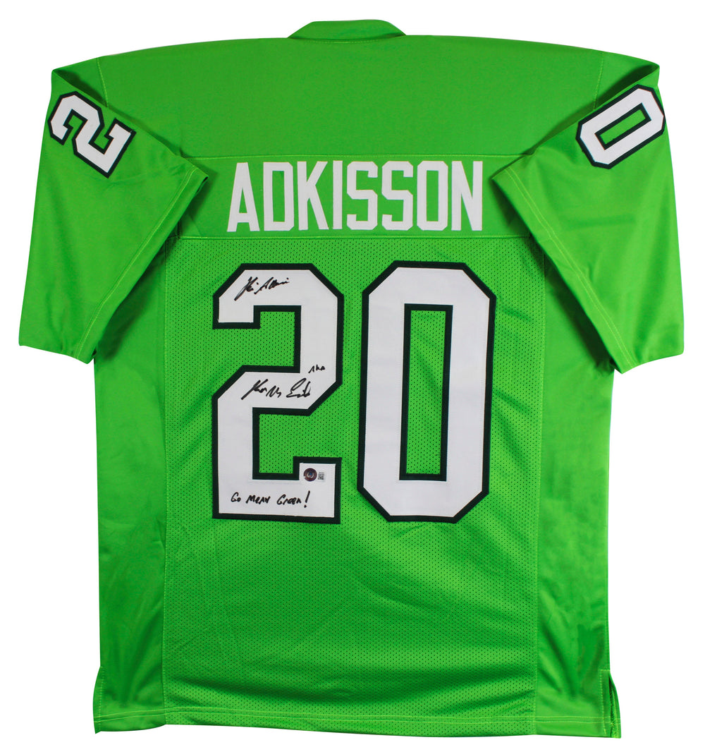 Kevin Adkisson Kevin Von Erich "2x Insc" Signed Green Pro Style Jersey BAS Wit