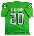 Kevin Adkisson Kevin Von Erich "2x Insc" Signed Green Pro Style Jersey BAS Wit