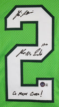 Kevin Adkisson Kevin Von Erich "2x Insc" Signed Green Pro Style Jersey BAS Wit