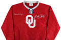 OU Bob Stoops & Barry Switzer Signed Maroon Champion Pullover Jacket BAS Witness