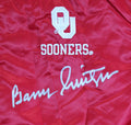 Oklahoma Barry Switzer Signed Maroon Russell Athletic Jacket BAS Witnessed