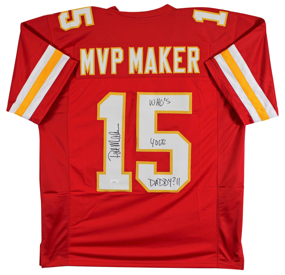 Pat Mahomes Sr. "Who's Your Daddy?" Signed Red Pro Style Jersey JSA Witness