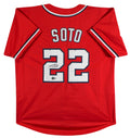 Juan Soto Authentic Signed Red Pro Style Jersey Autographed BAS Witnessed