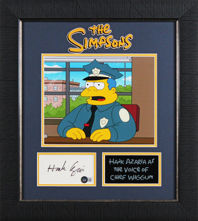 Hank Azaria The Simpsons Authentic Signed & Framed 3x5 Index Card BAS #BL98002