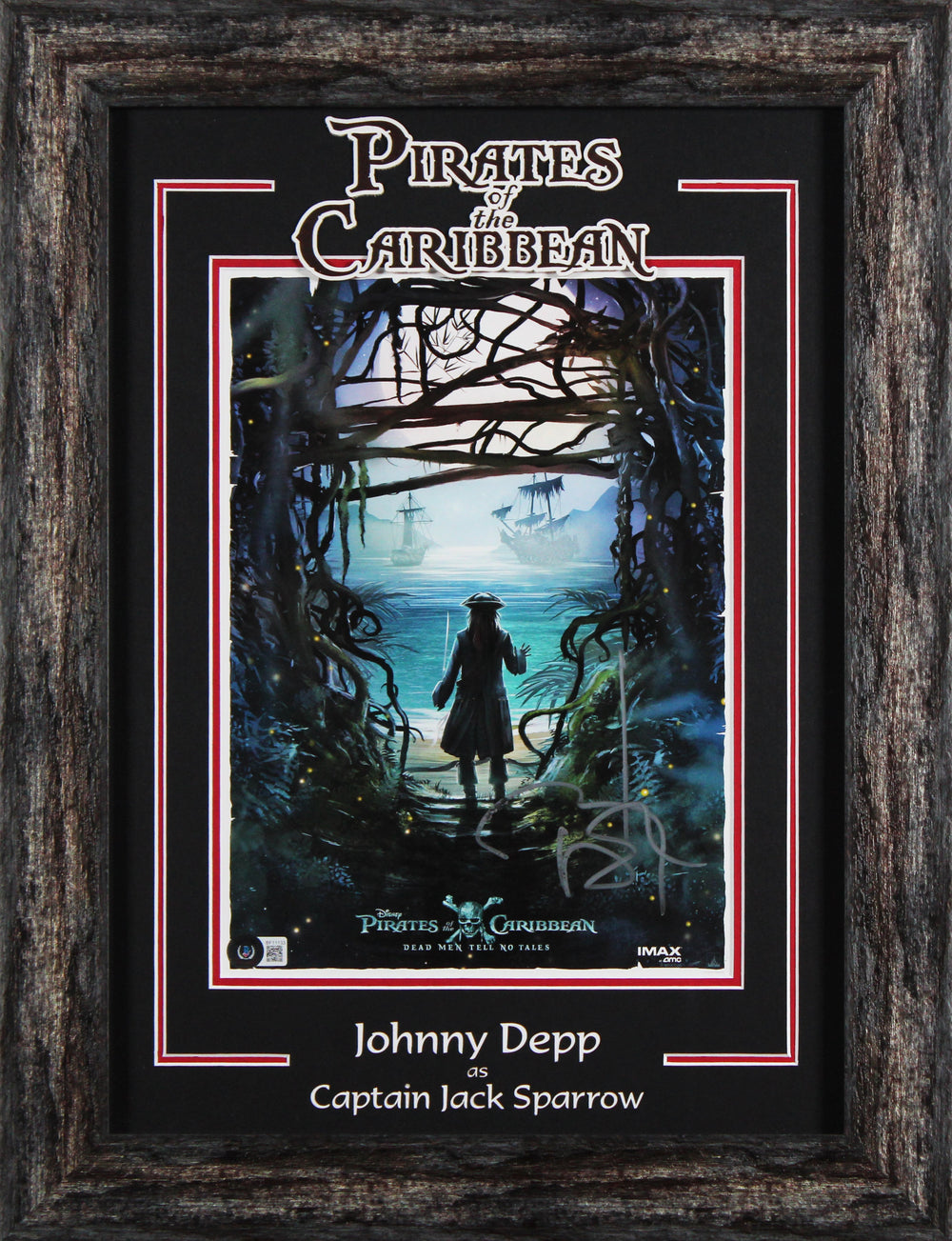 Johnny Depp Pirates Of The Caribbean Signed 11x14 Framed Photo BAS #BF11133