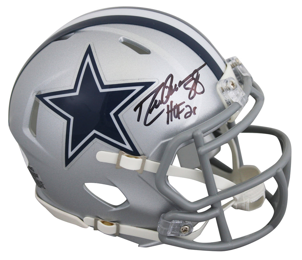 Cowboys Drew Pearson "HOF 21" Authentic Signed Speed Mini Helmet JSA