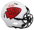 Chiefs Clyde Edwards-Helaire Signed Lunar F/S Speed Rep Helmet w/ Case BAS Wit