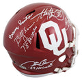 OU Legends (5) Peterson, Stoops +3 Signed F/S Speed Rep Helmet w/ Case BAS Wit