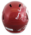 OU Legends (5) Peterson, Stoops +3 Signed F/S Speed Rep Helmet w/ Case BAS Wit