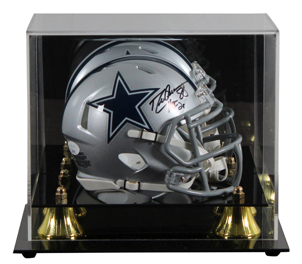 Cowboys Drew Pearson "HOF 21" Authentic Signed Speed Mini Helmet w/ Case JSA