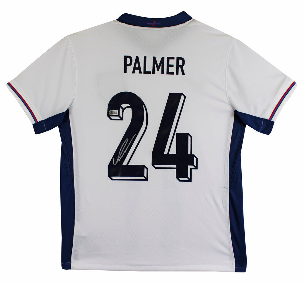 England Cole Palmer Authentic Signed White Nike Jersey Autographed BAS