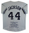 Yankees Reggie Jackson Authentic Signed Grey Pro Style Stat Jersey JSA Witness