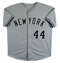 Yankees Reggie Jackson Authentic Signed Grey Pro Style Stat Jersey JSA Witness