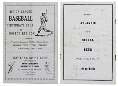(9) Walters, Foxx, Williams, Cronin +5 Signed 1941 Reds vs. Red Sox Program PSA
