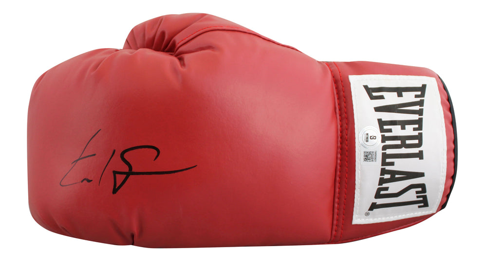 Errol Spence Jr. Authentic Signed Red Left Hand Everlast  Boxing Glove BAS Wit