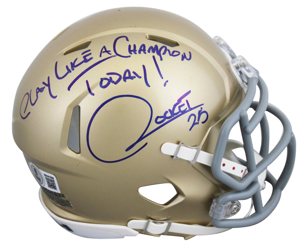 Notre Dame Raghib Ismail "PLAC Today! Rocket" Signed Speed Mini BAS Wit 2W441608