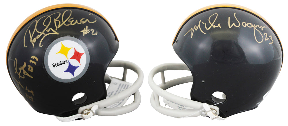 Steelers (3) Bleier, Wagner, Fuqua Signed VSR4 Rep Mini Helmet JSA #AZ44236
